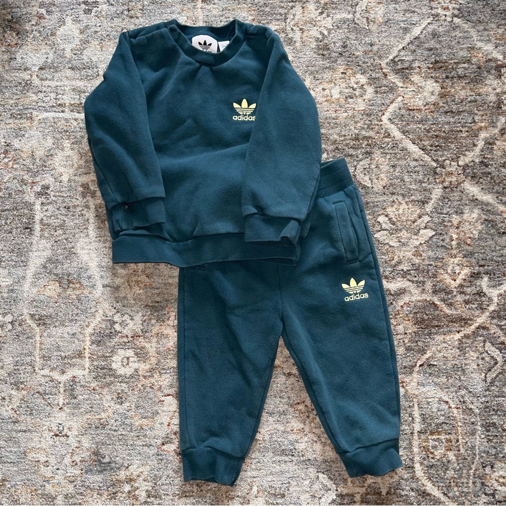 BABY: Adidas Blue Jogger Sweatpants with Elastic Cuffs